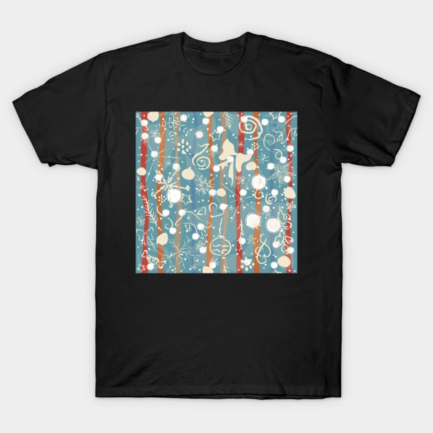 Merry Christmas Pattern T-Shirt by Creative Meadows